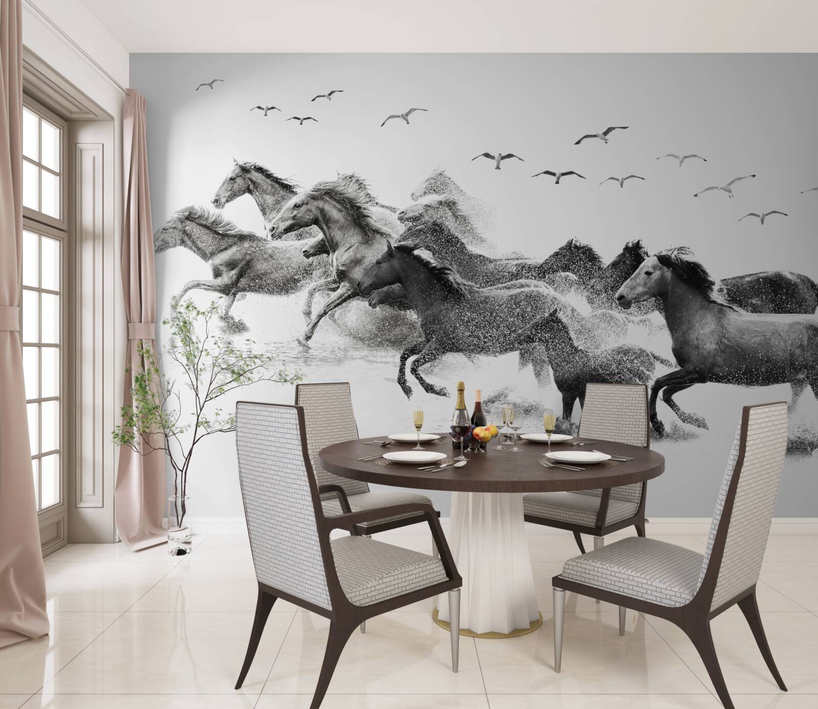 Fototapeta veľa cválajúcich koní