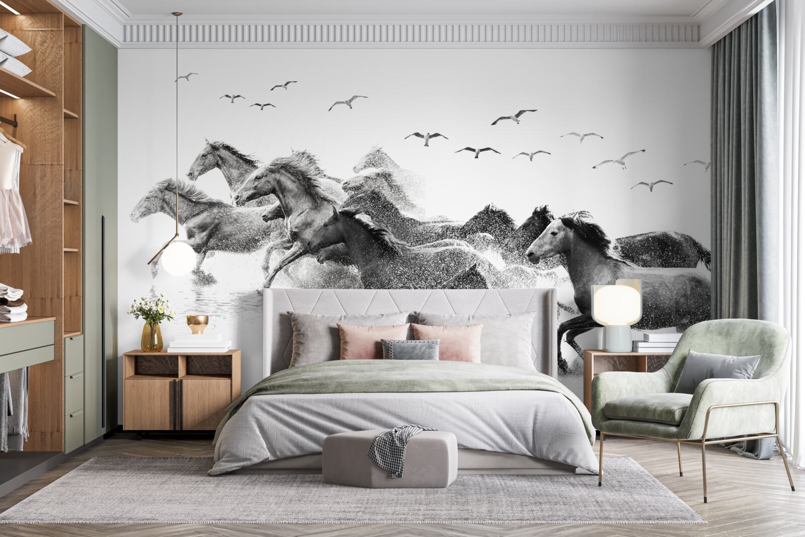 Fototapeta veľa cválajúcich koní