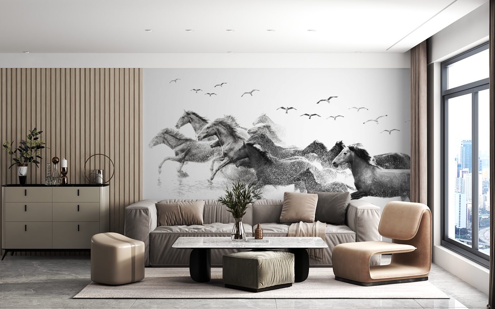 Fototapeta veľa cválajúcich koní