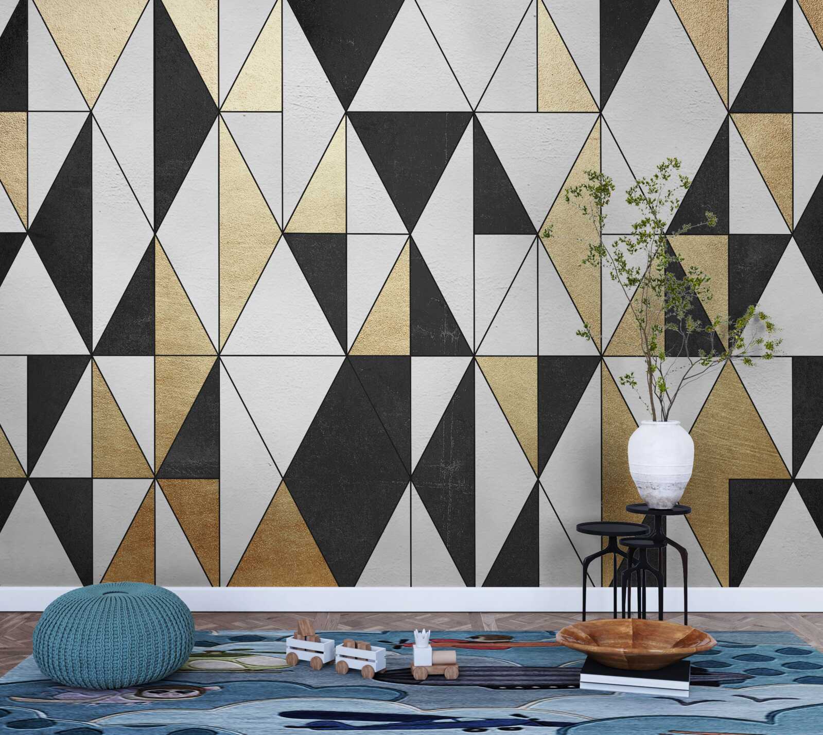 Fototapeta diamanty v tmavej, bielej a zlatej farbe