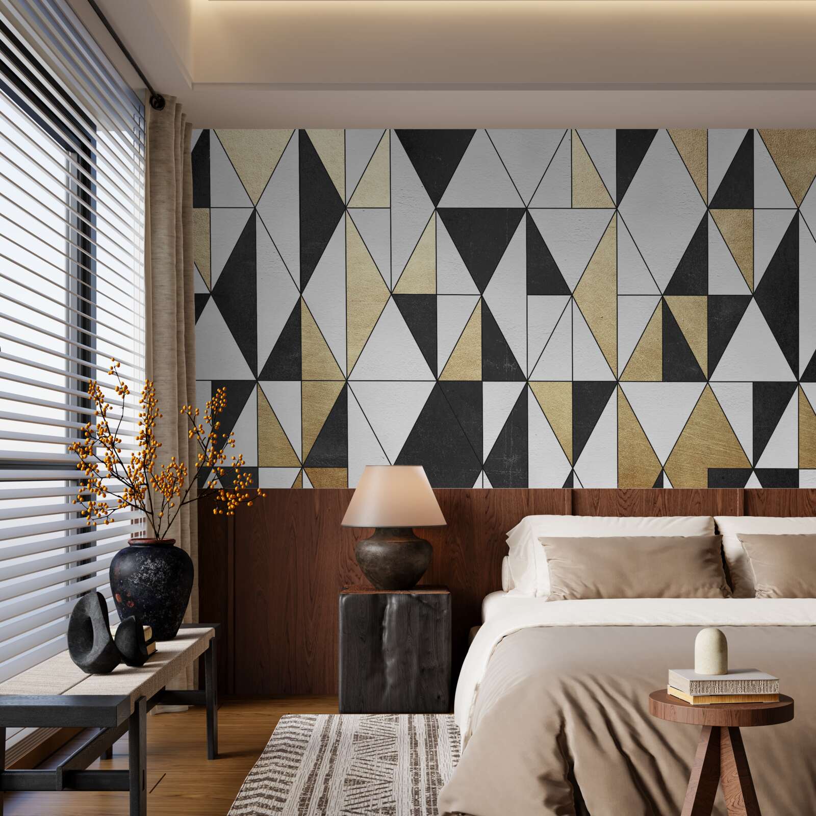 Fototapeta diamanty v tmavej, bielej a zlatej farbe