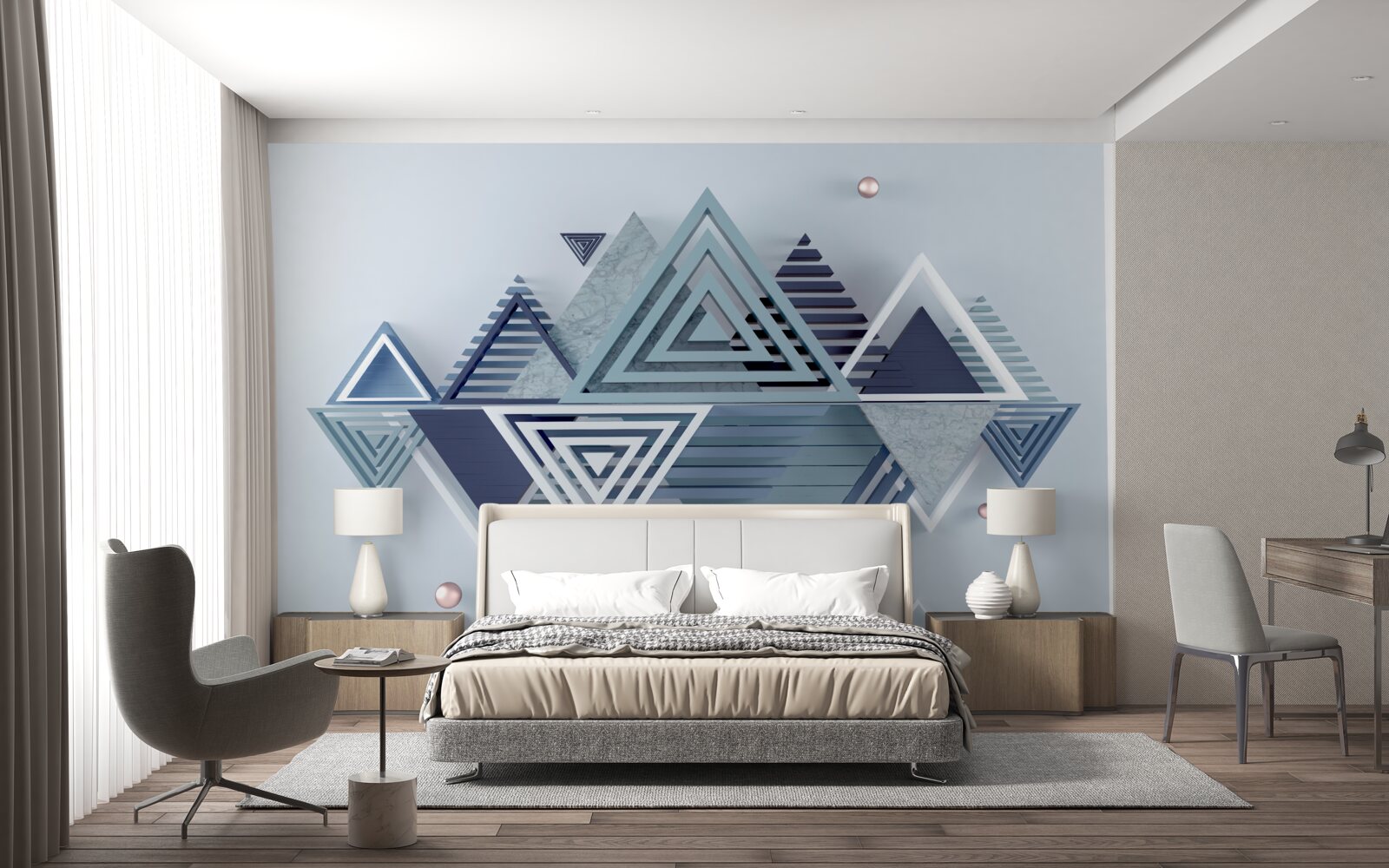 Fototapeta moderné trojrozmerné trojuholníkové tvary