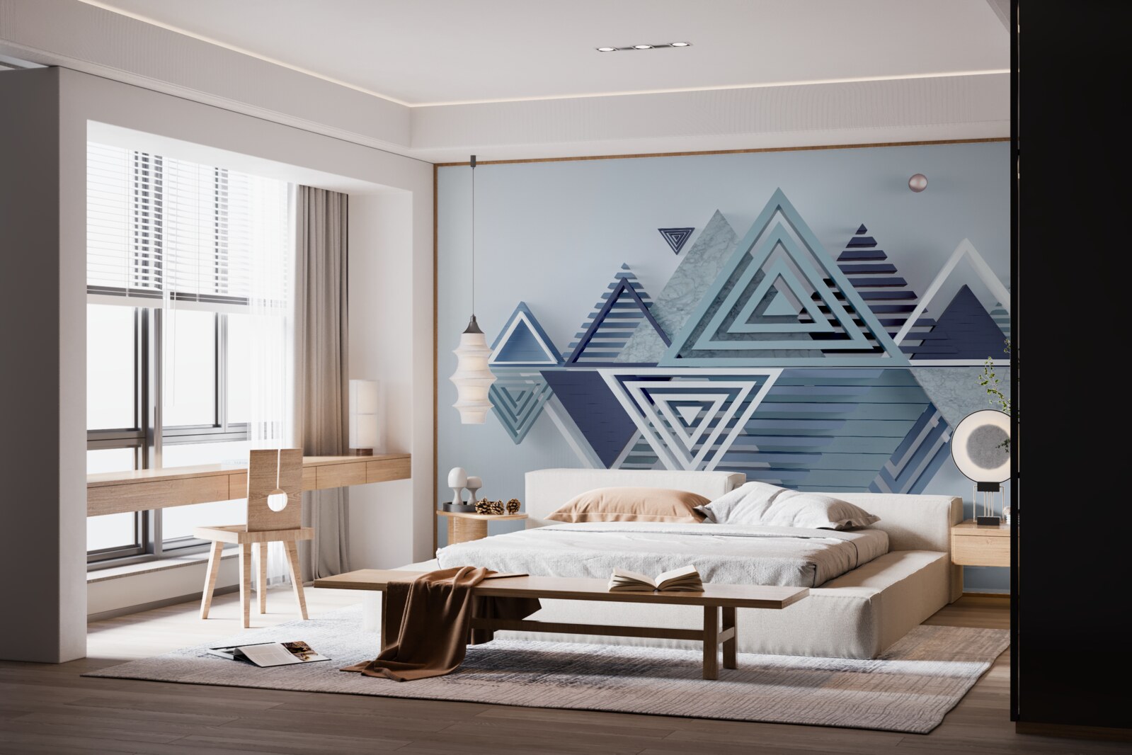 Fototapeta moderné trojrozmerné trojuholníkové tvary