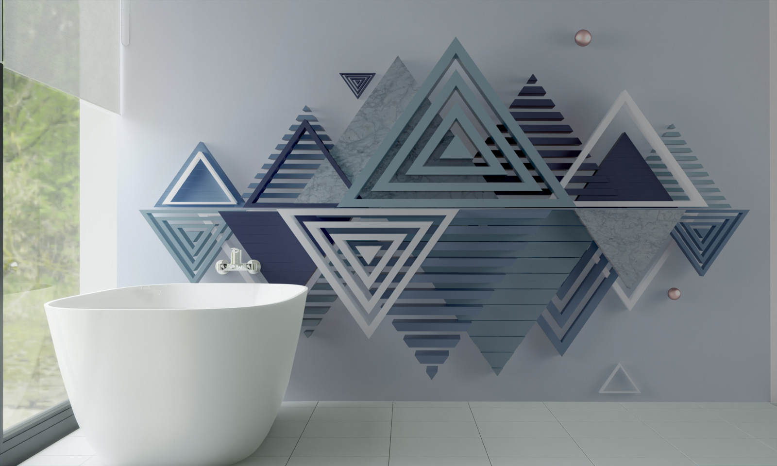 Fototapeta moderné trojrozmerné trojuholníkové tvary