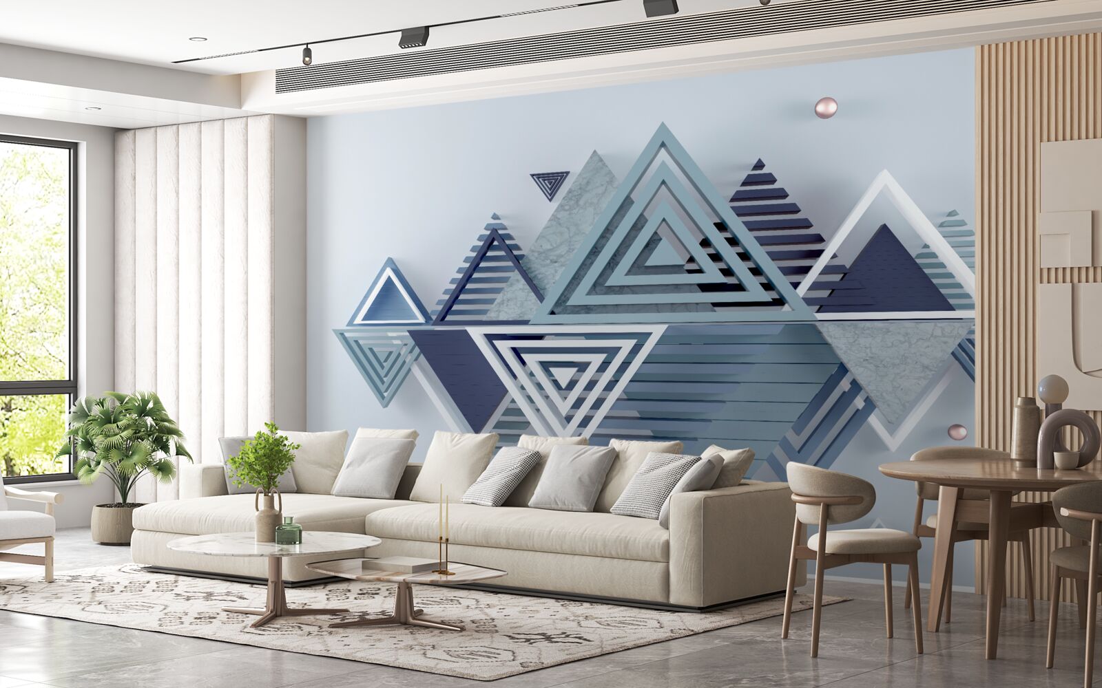 Fototapeta moderné trojrozmerné trojuholníkové tvary