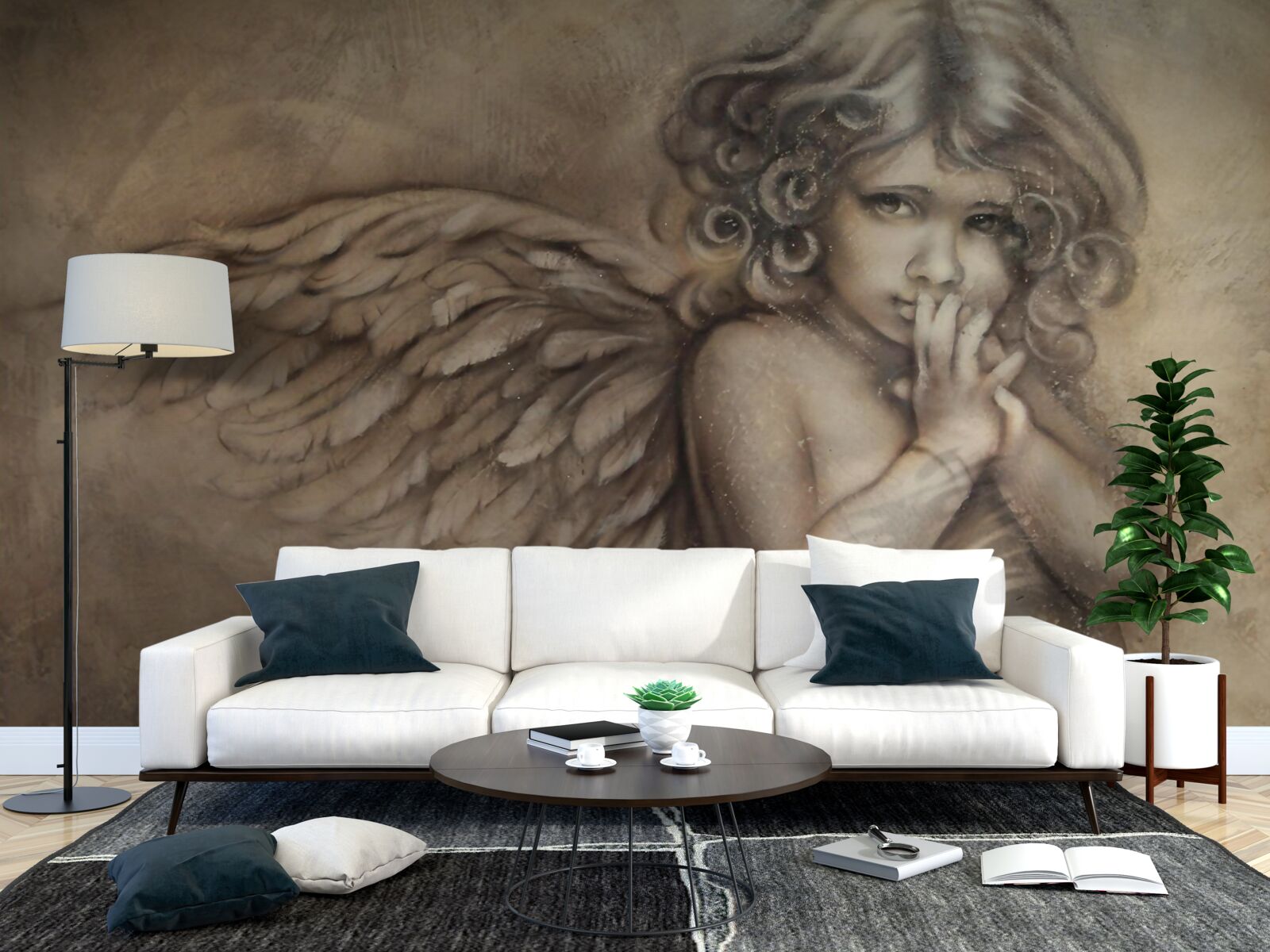 Fototapeta maľba malého anjelika