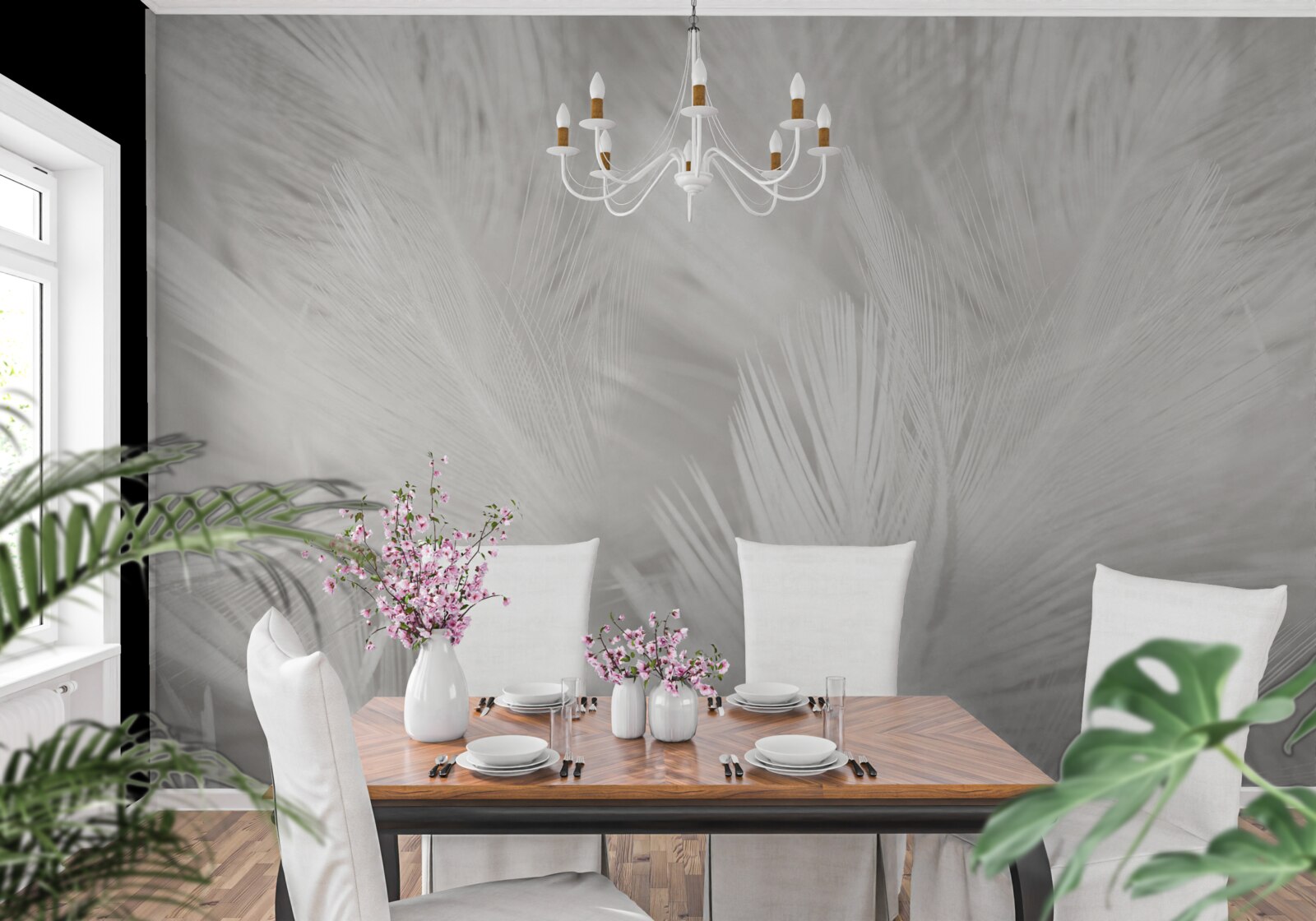 Fototapeta veľa bielych pierok