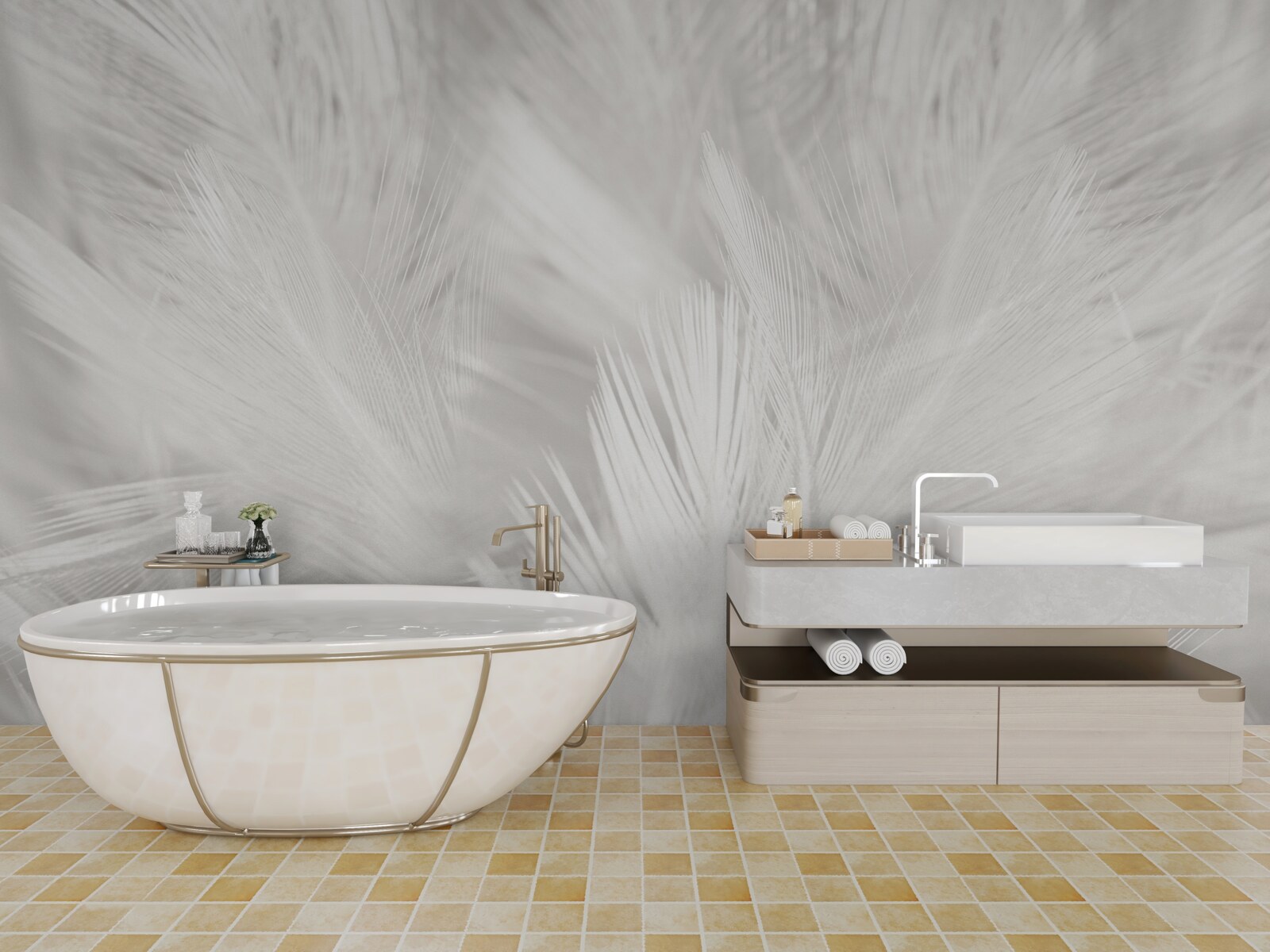 Fototapeta veľa bielych pierok