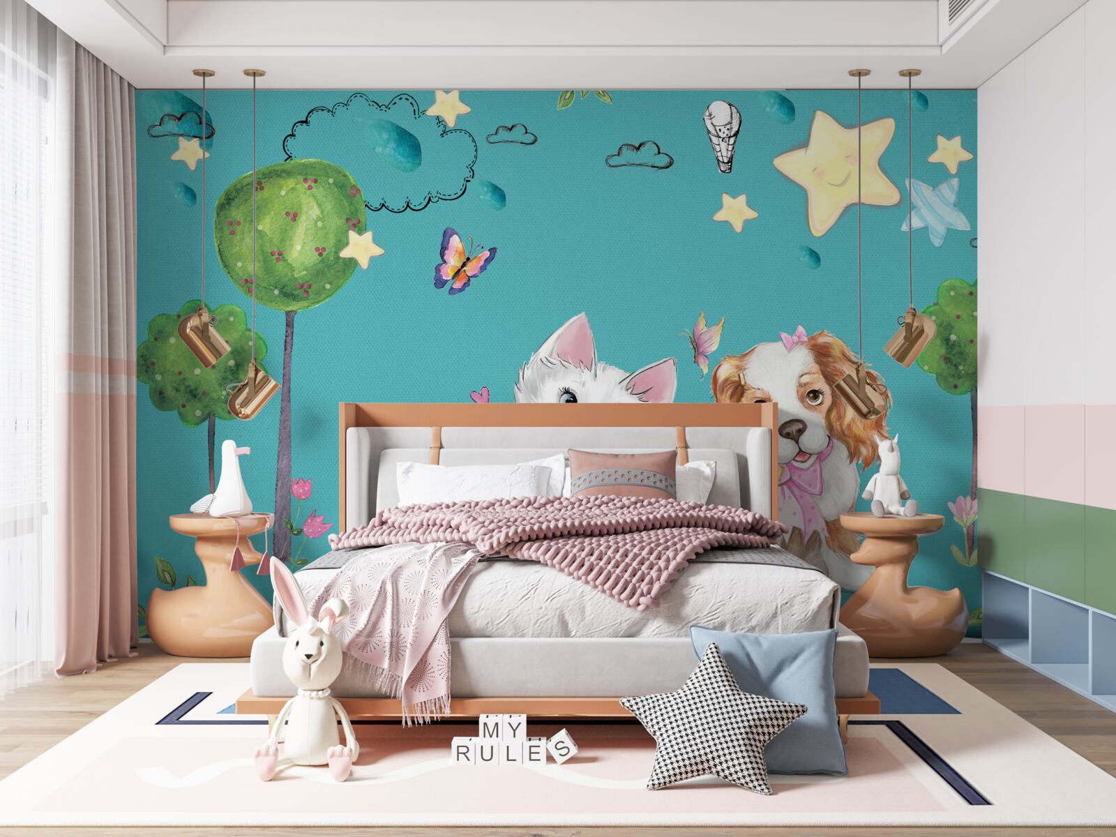 Fototapeta mačka a pes má strmé svahy