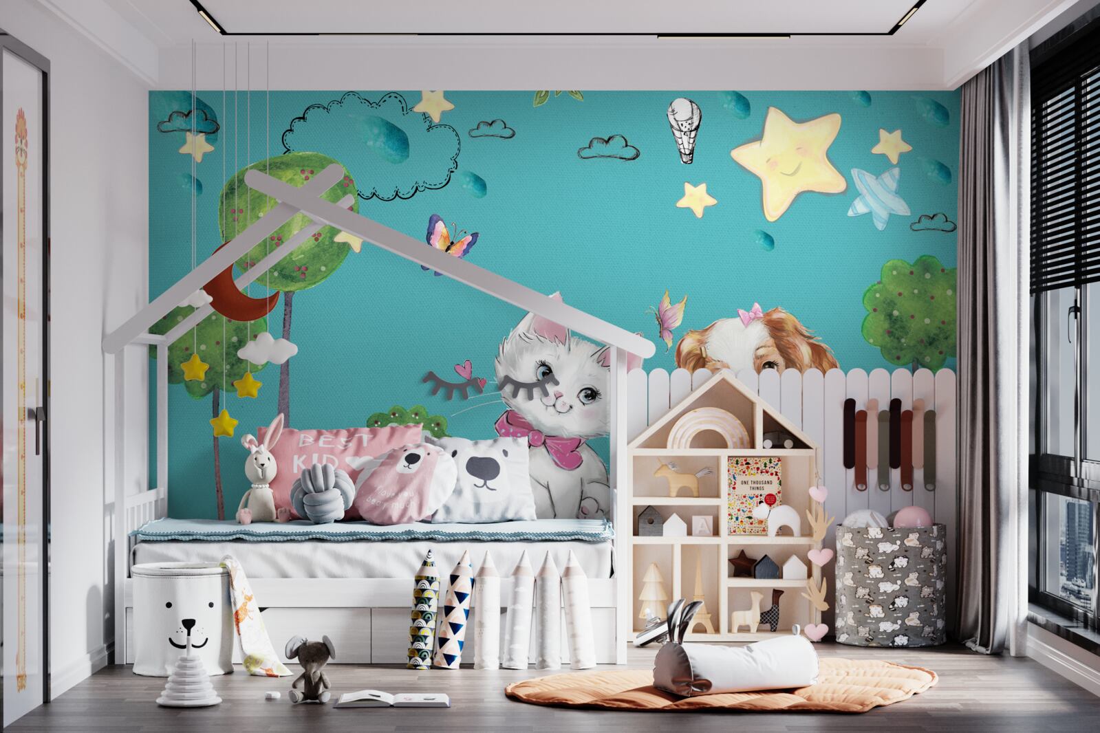 Fototapeta mačka a pes má strmé svahy