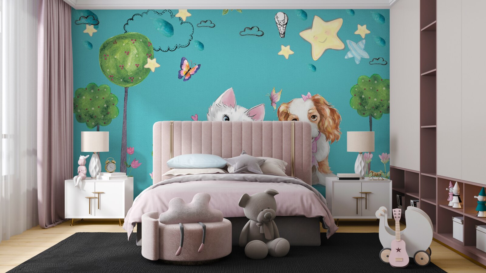 Fototapeta mačka a pes má strmé svahy