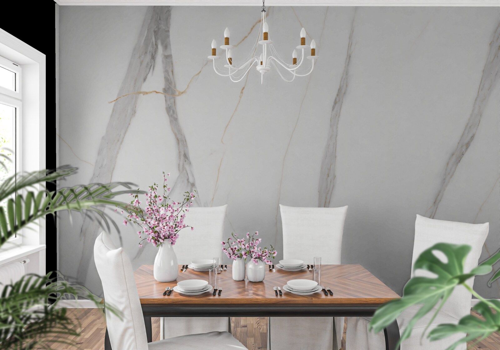 Fototapeta biele zadie so sivými pruhmi