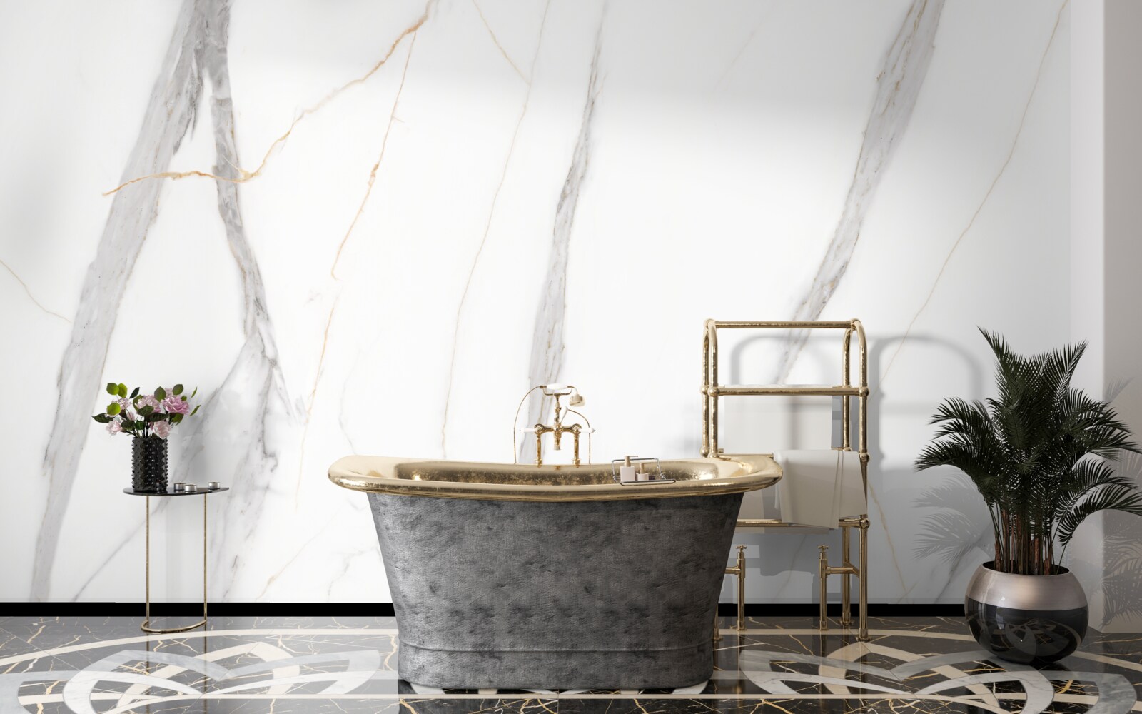 Fototapeta biele zadie so sivými pruhmi