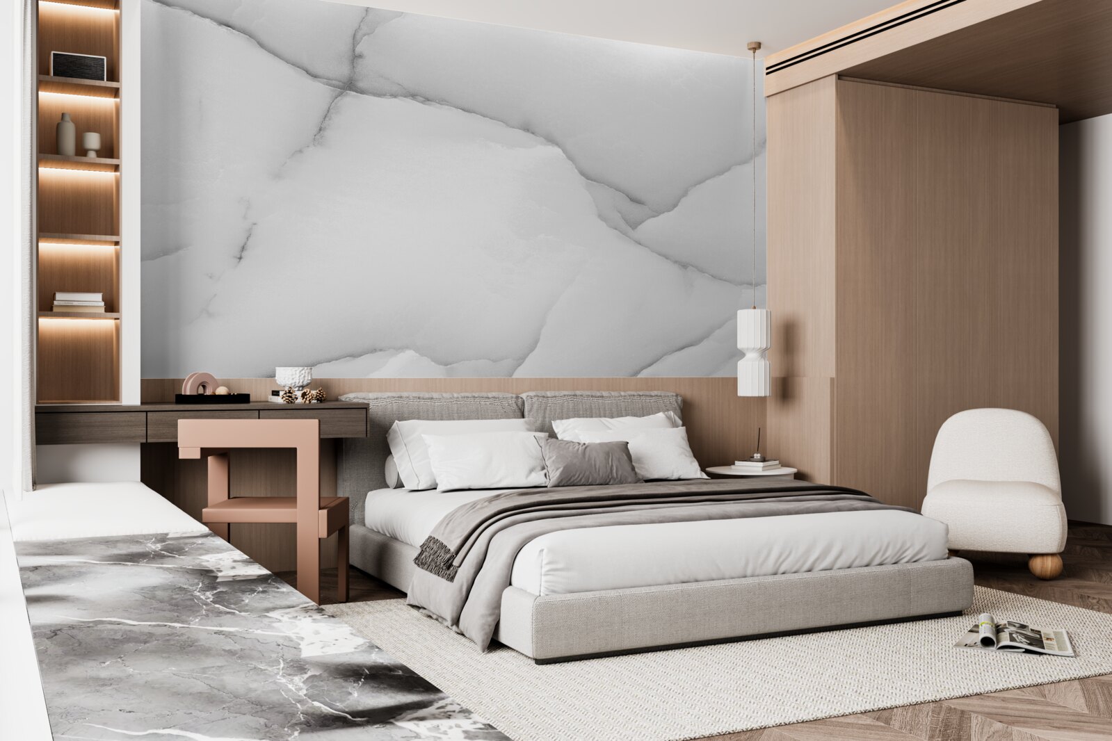 Fototapeta prírodný biely mramorový vzor