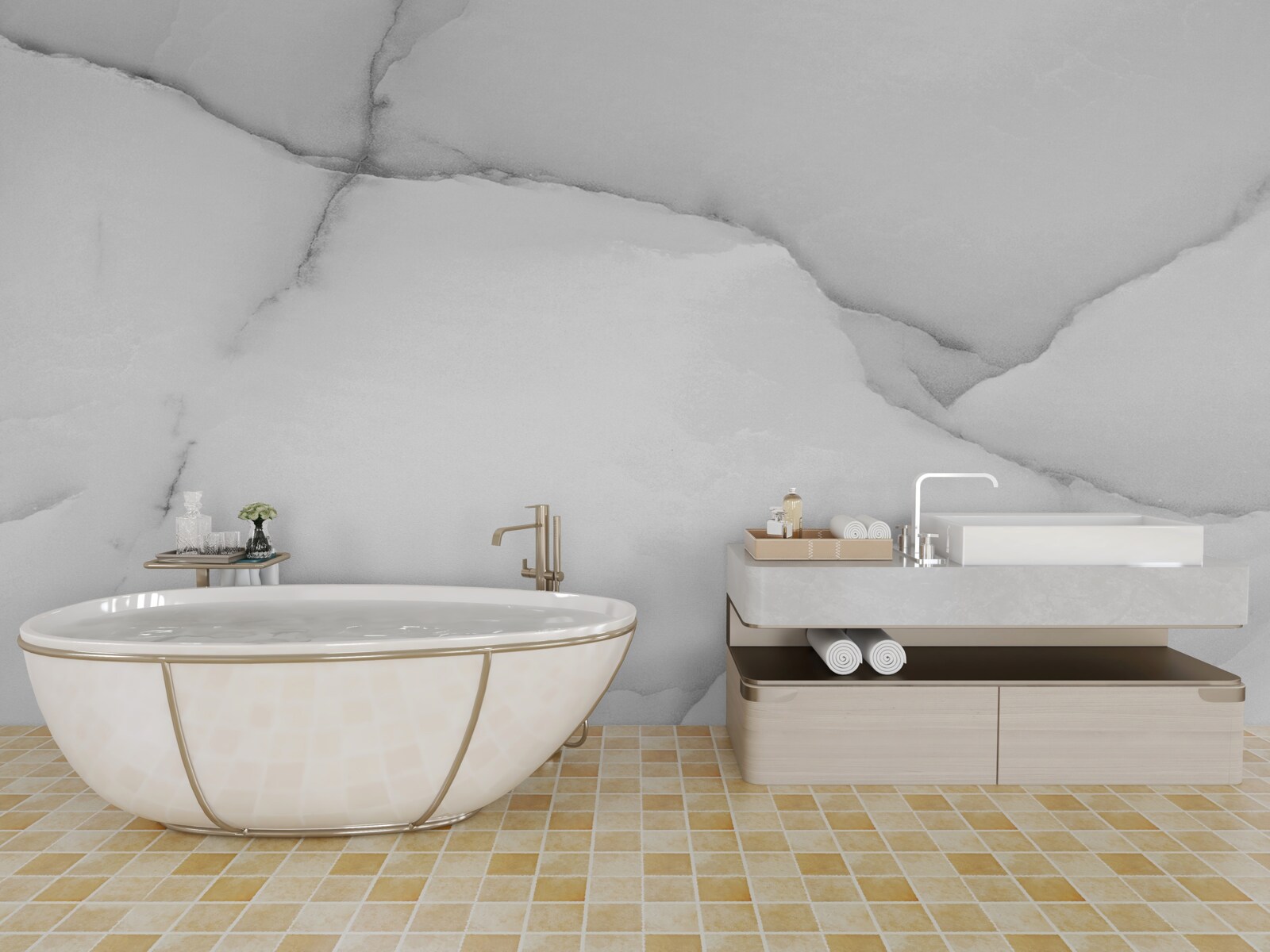 Fototapeta prírodný biely mramorový vzor