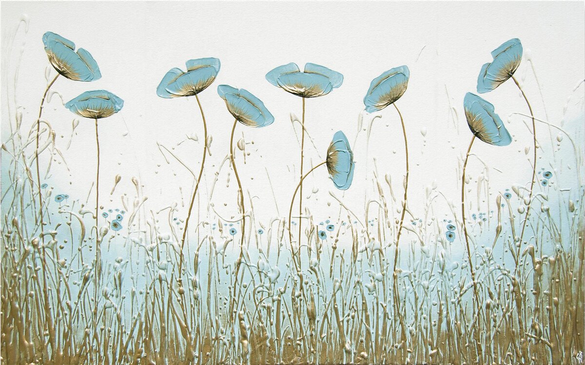 Fototapeta modré kvety na pôvabných stonkách