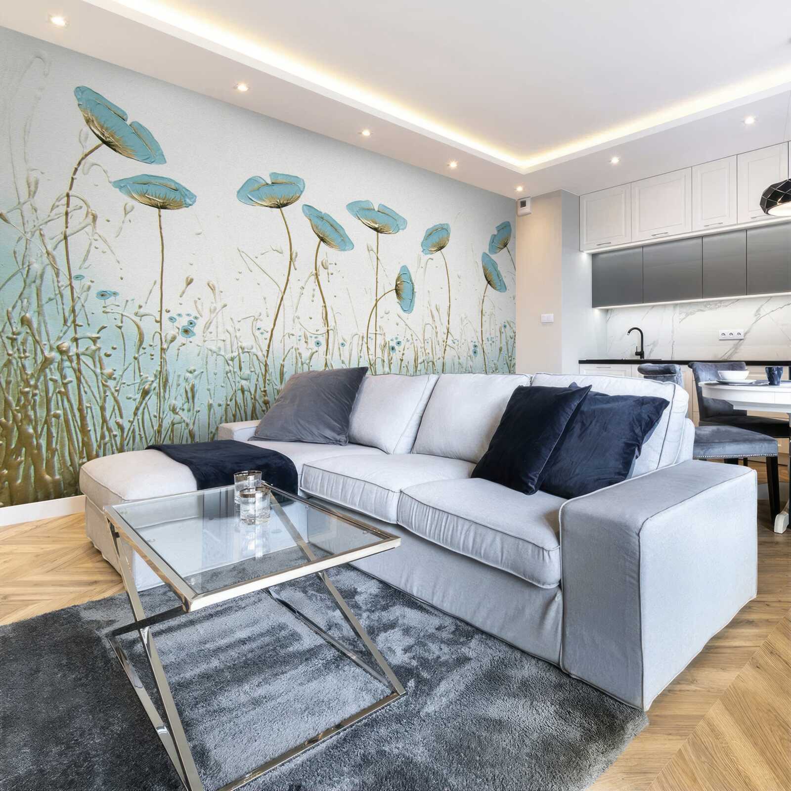 Fototapeta modré kvety na pôvabných stonkách