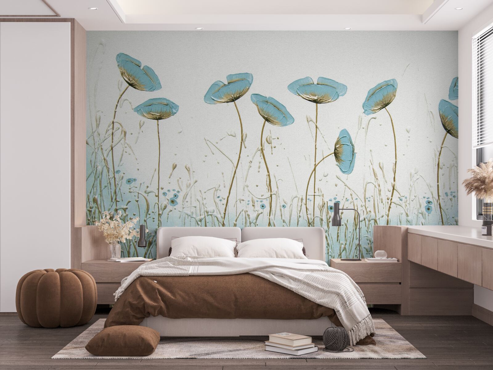 Fototapeta modré kvety na pôvabných stonkách