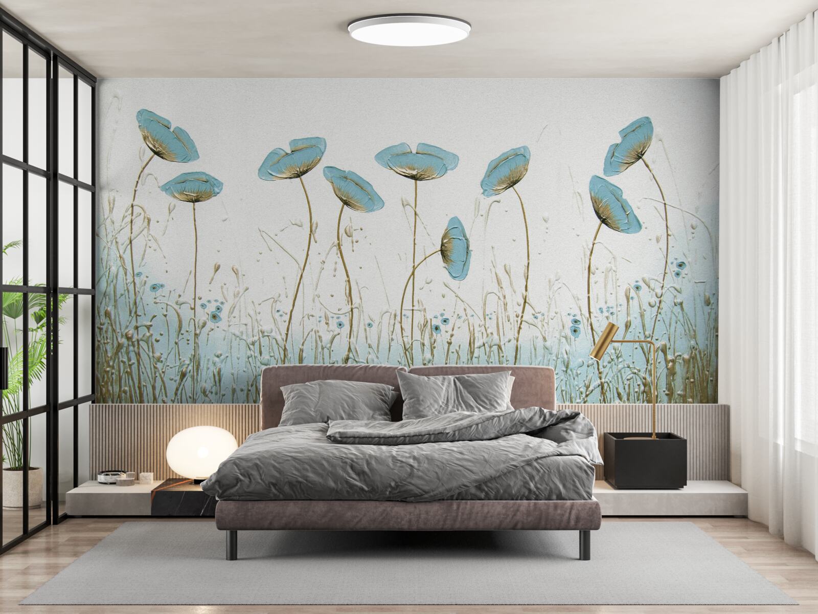 Fototapeta modré kvety na pôvabných stonkách