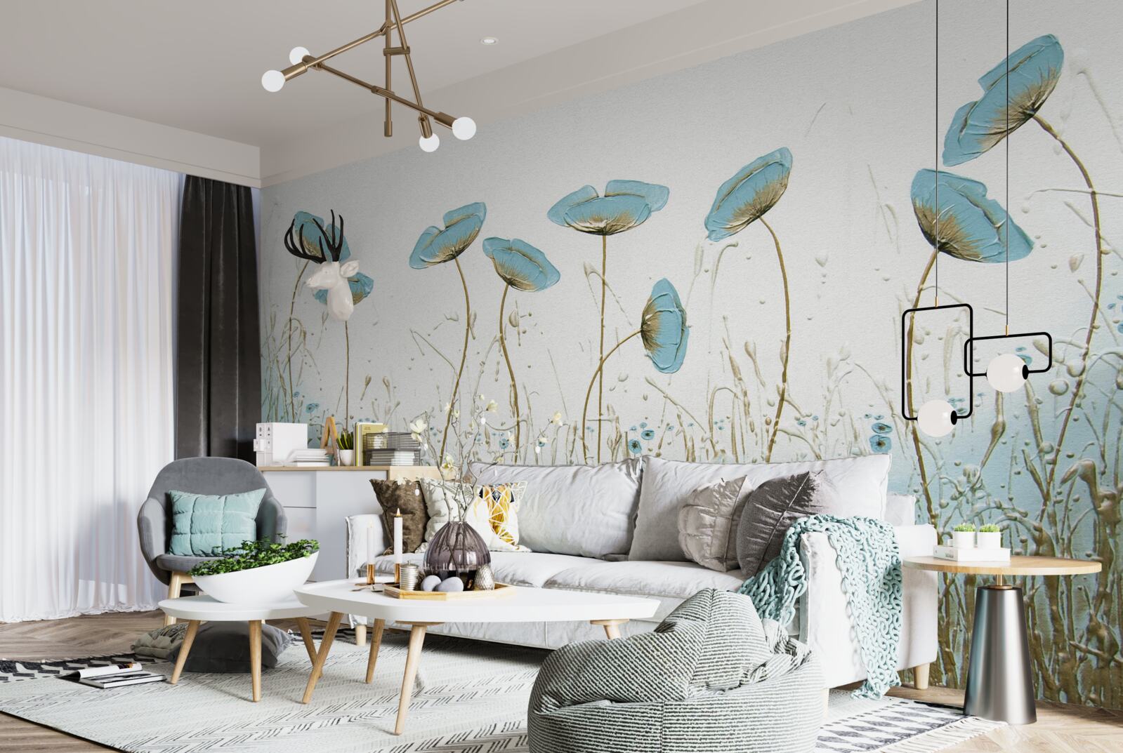 Fototapeta modré kvety na pôvabných stonkách