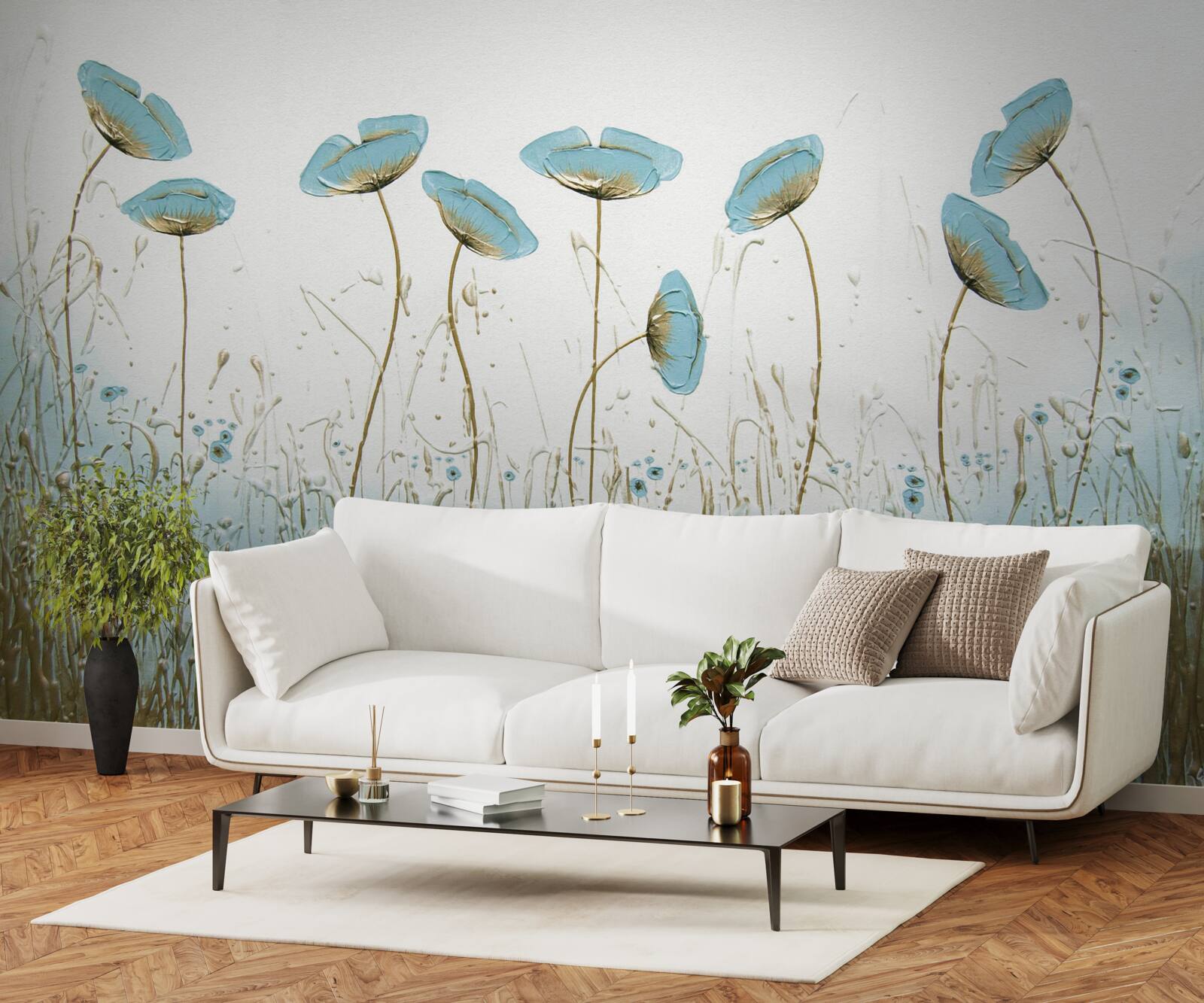 Fototapeta modré kvety na pôvabných stonkách