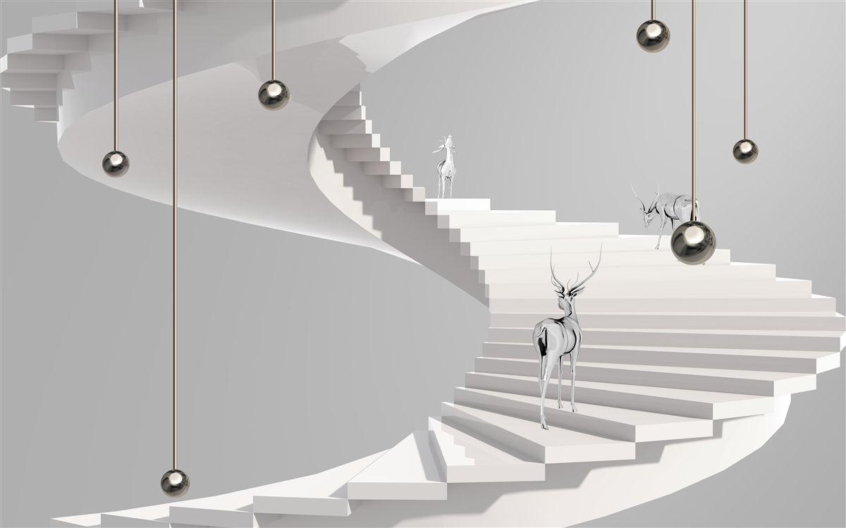 Fototapeta jeleň na týchto schodoch
