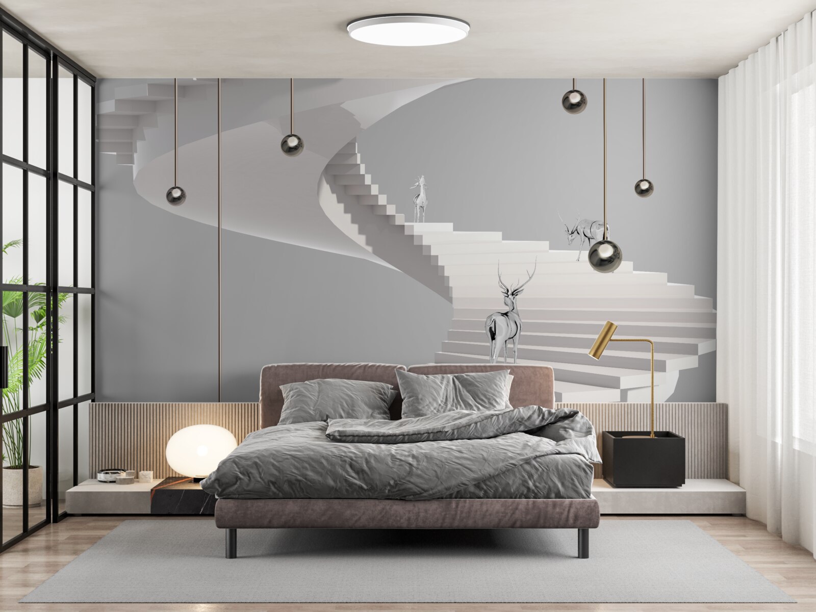 Fototapeta jeleň na týchto schodoch