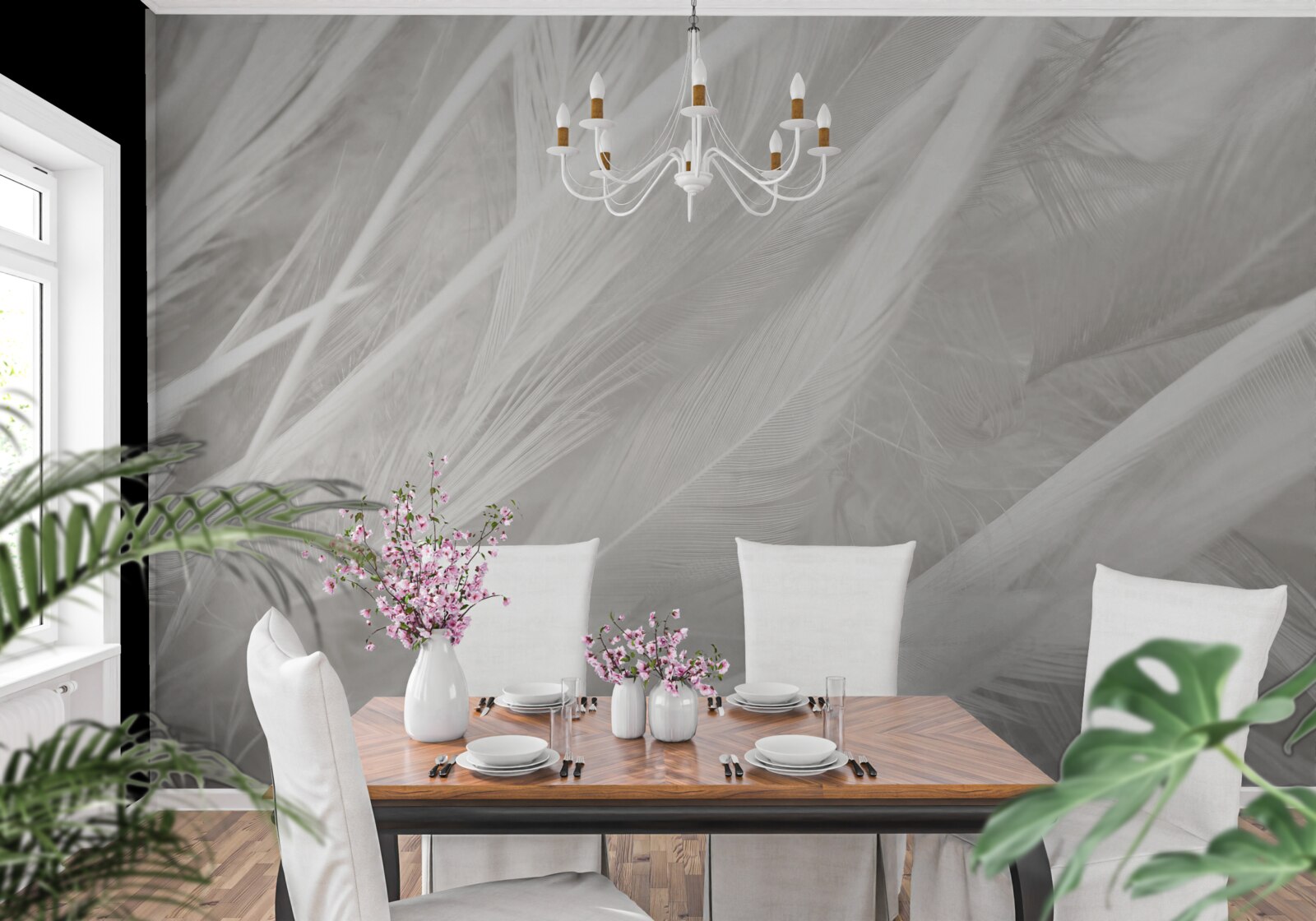 Fototapeta veľké množstvo svetlého peria