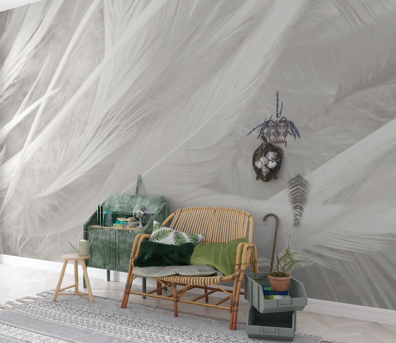 Fototapeta veľké množstvo svetlého peria