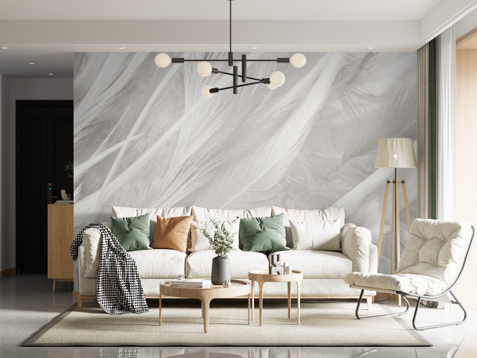 Fototapeta veľké množstvo svetlého peria