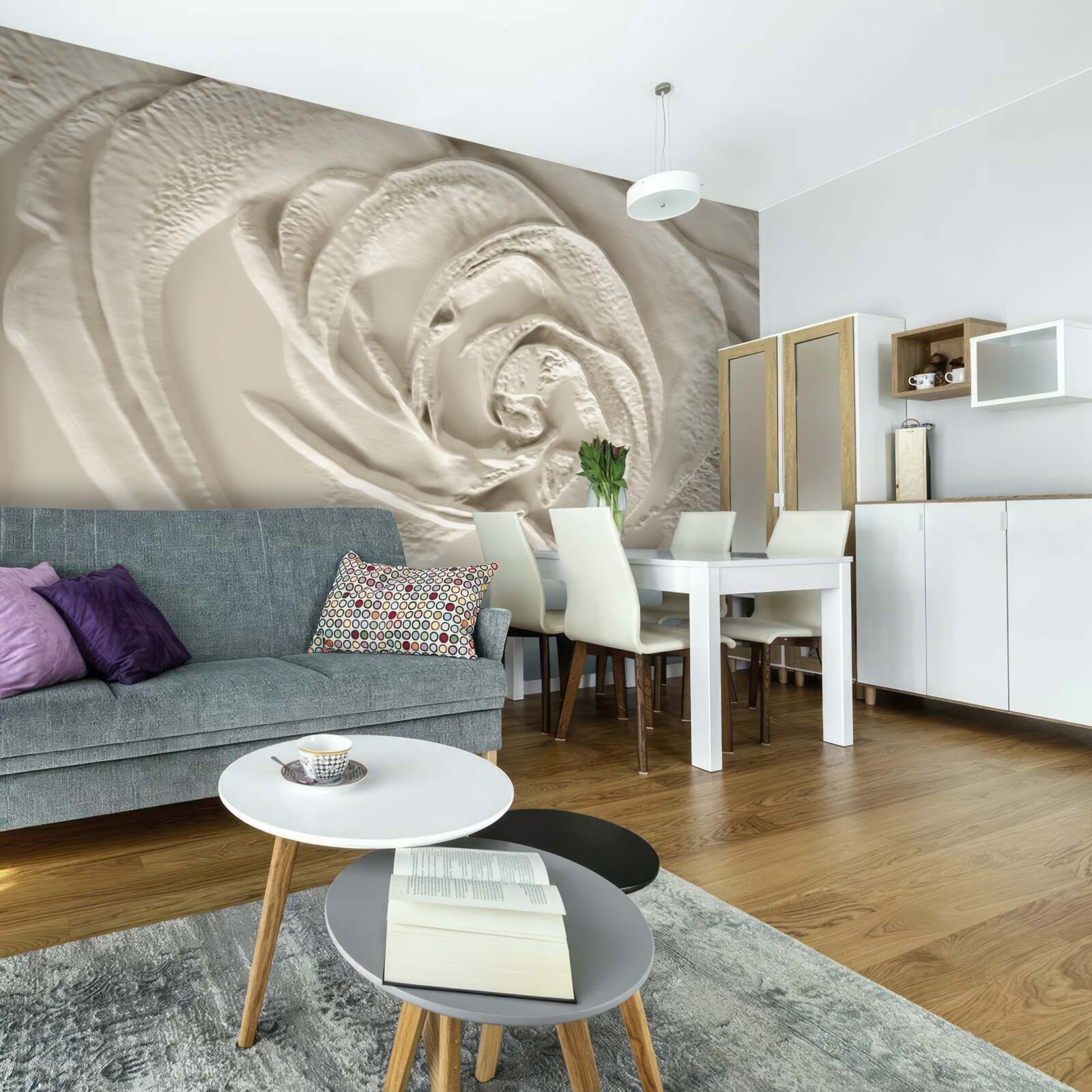 Fototapeta sadrový basreliéf s vyobrazením ruže