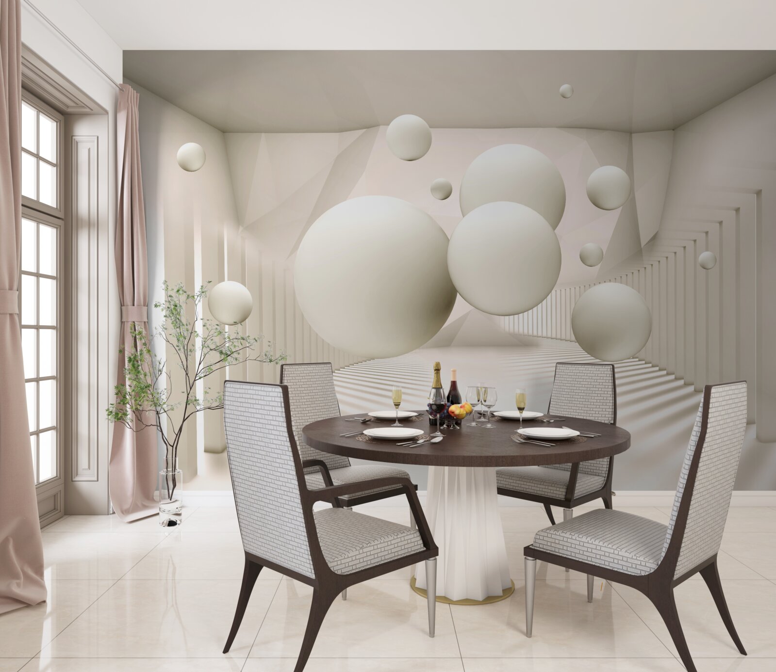 Fototapeta snehovo biele plávajúce kolesá