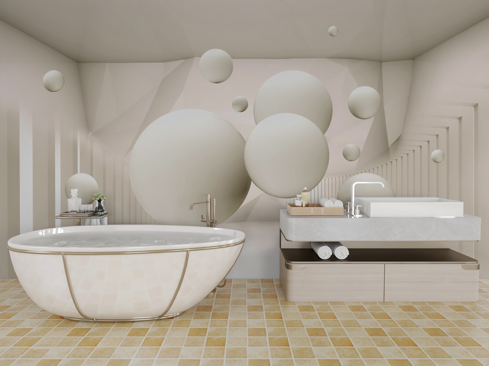 Fototapeta snehovo biele plávajúce kolesá