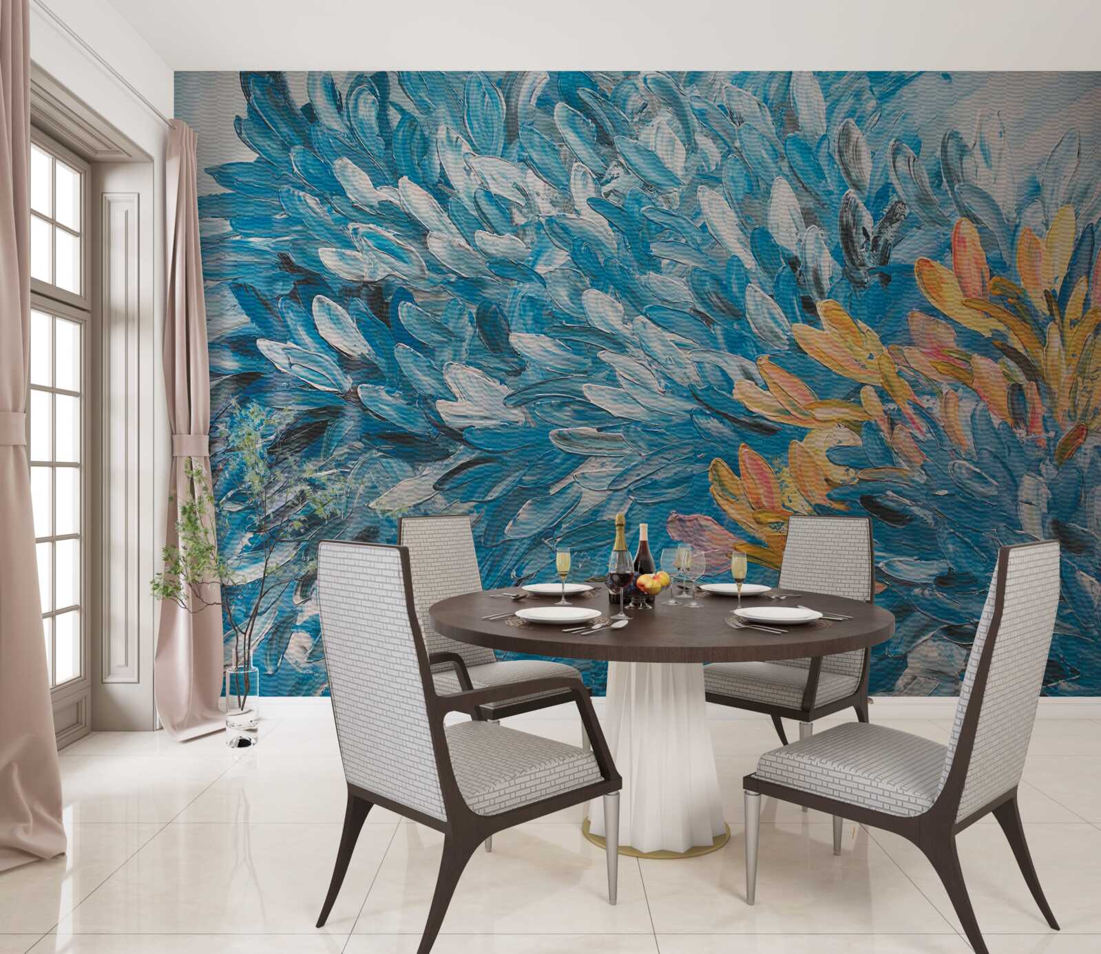 Fototapeta modrý a oranžový obrázok