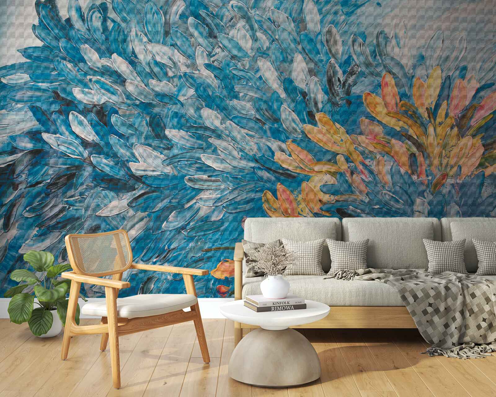 Fototapeta modrý a oranžový obrázok