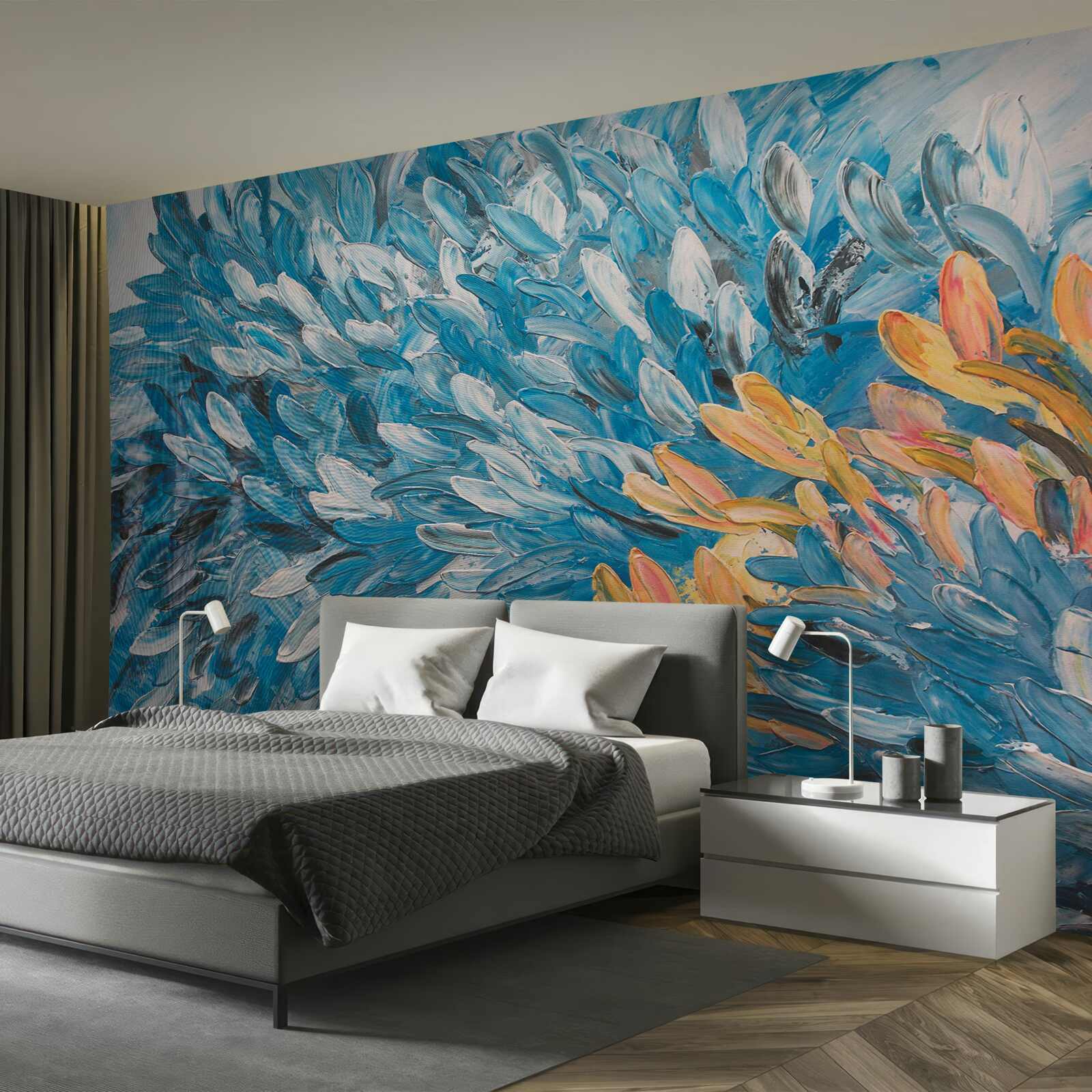 Fototapeta modrý a oranžový obrázok