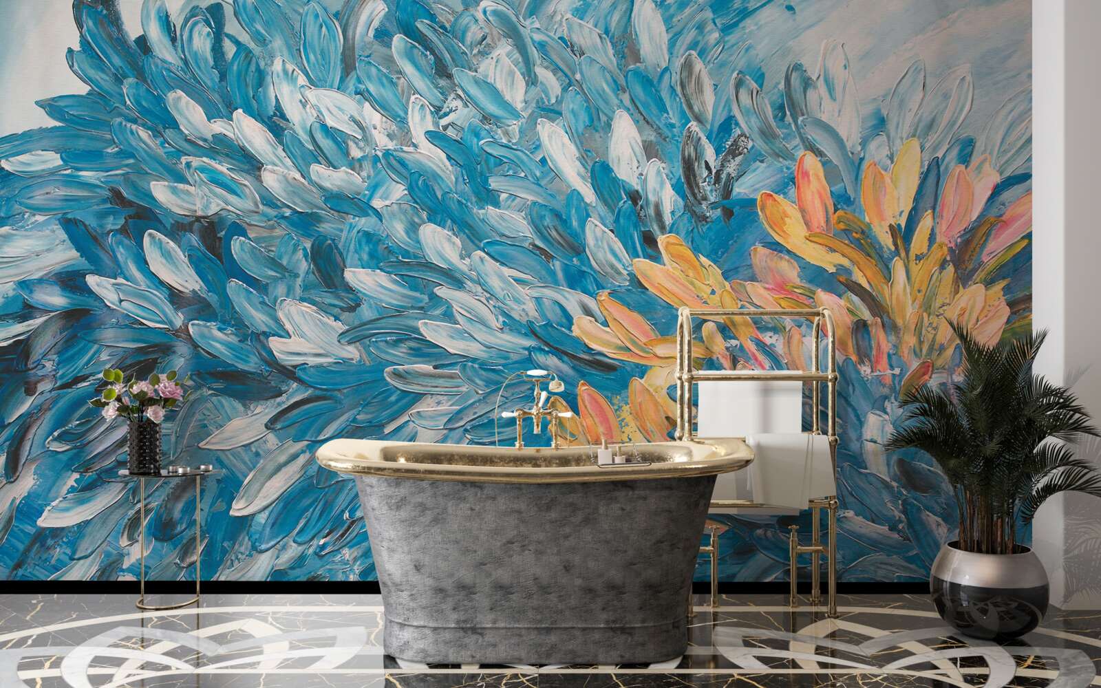 Fototapeta modrý a oranžový obrázok