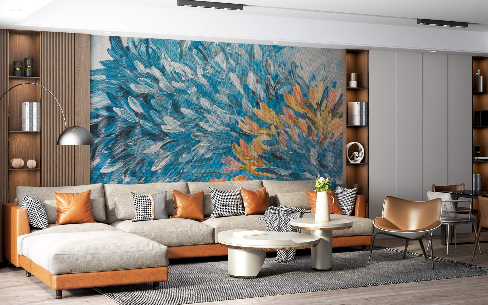 Fototapeta modrý a oranžový obrázok