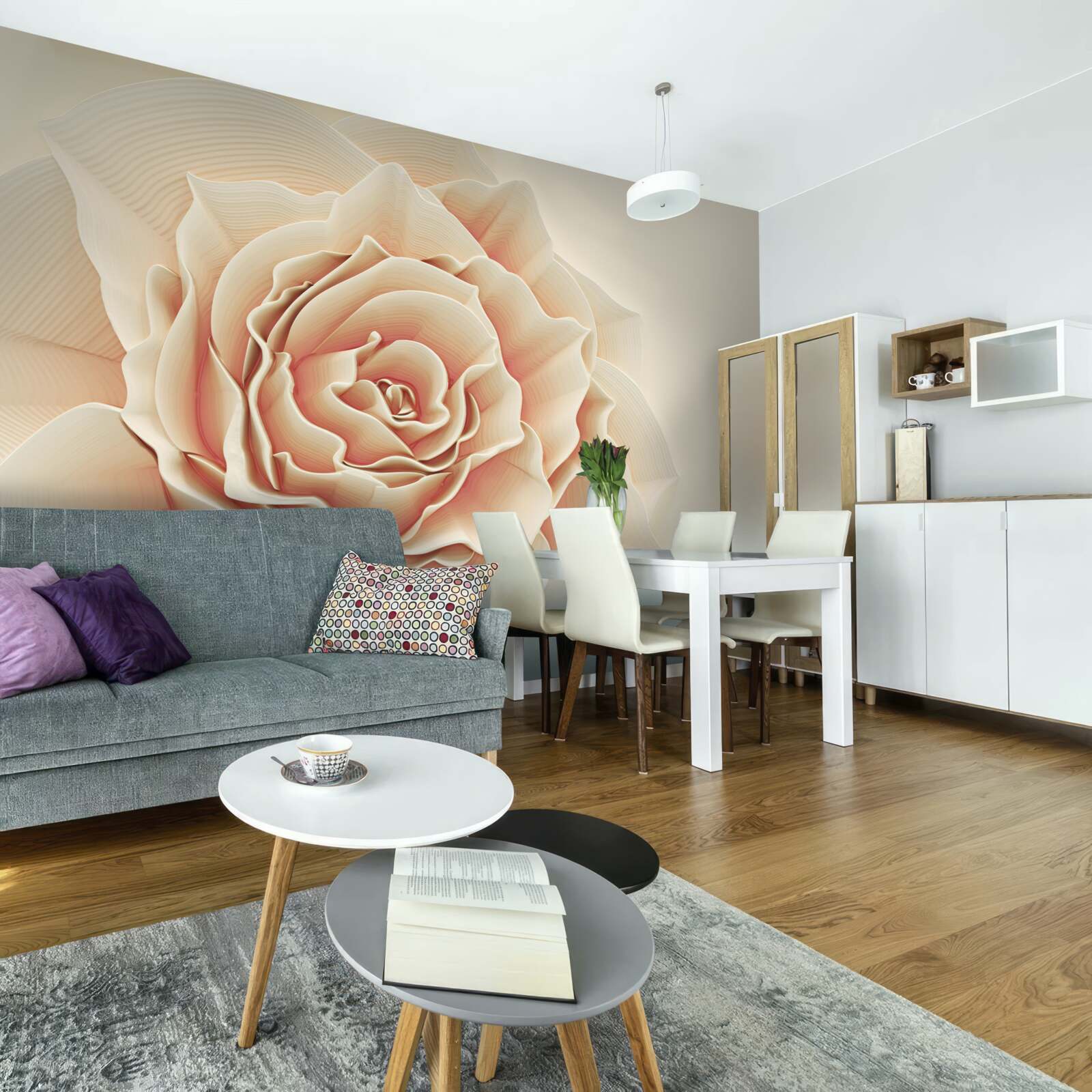 Fototapeta veľká krémová ruža