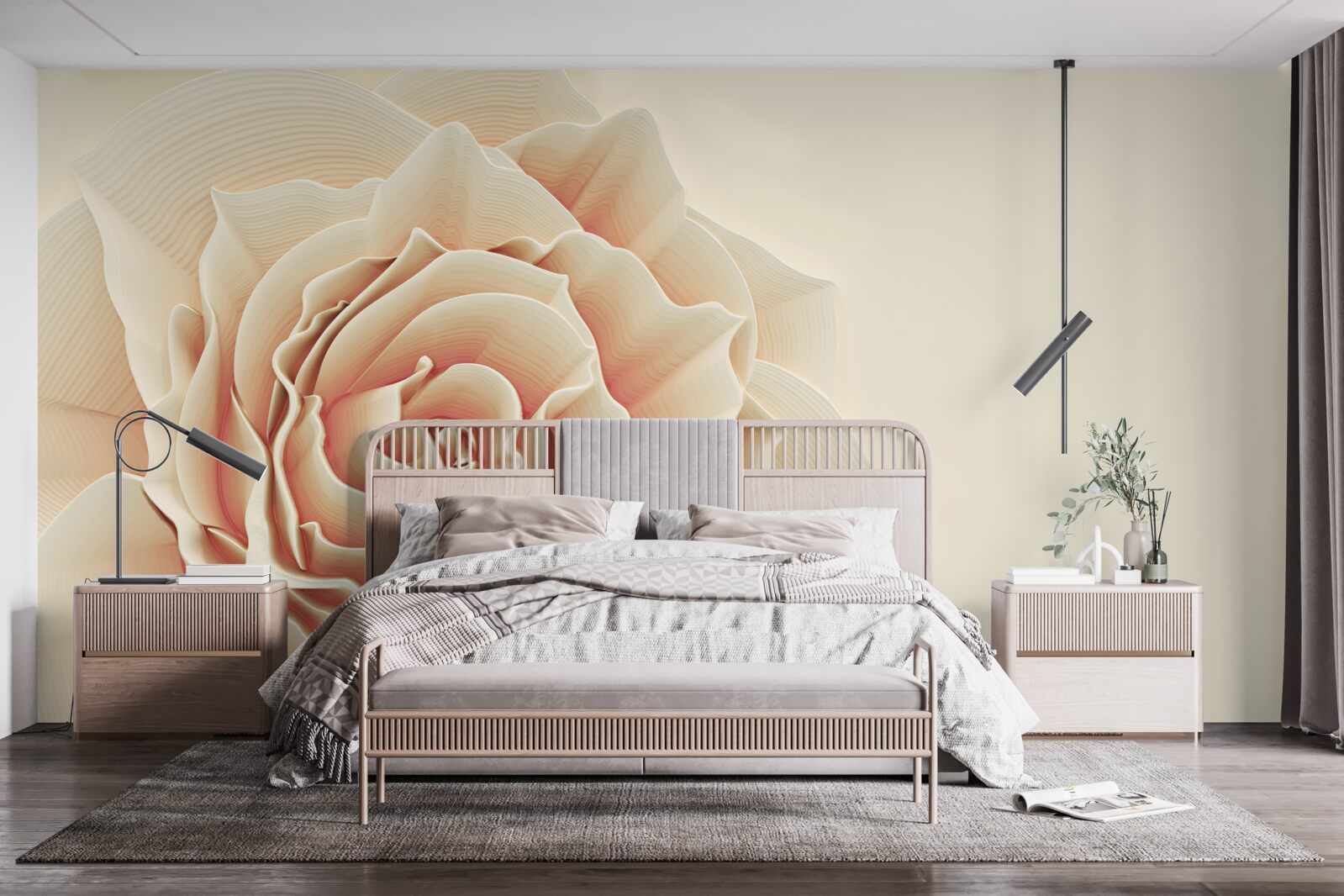 Fototapeta veľká krémová ruža