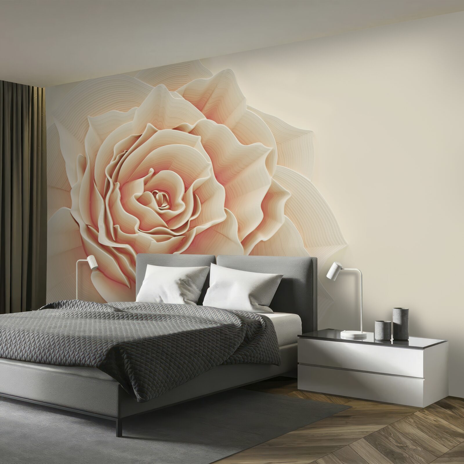 Fototapeta veľká krémová ruža