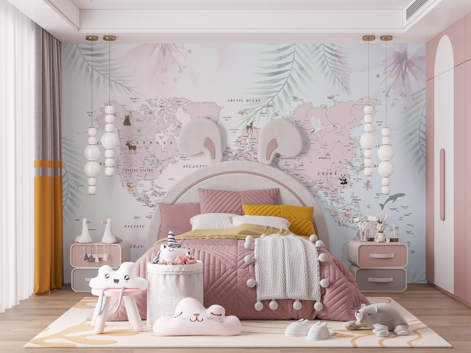 Fototapeta mapa sveta na jemnom svetle Pozadí