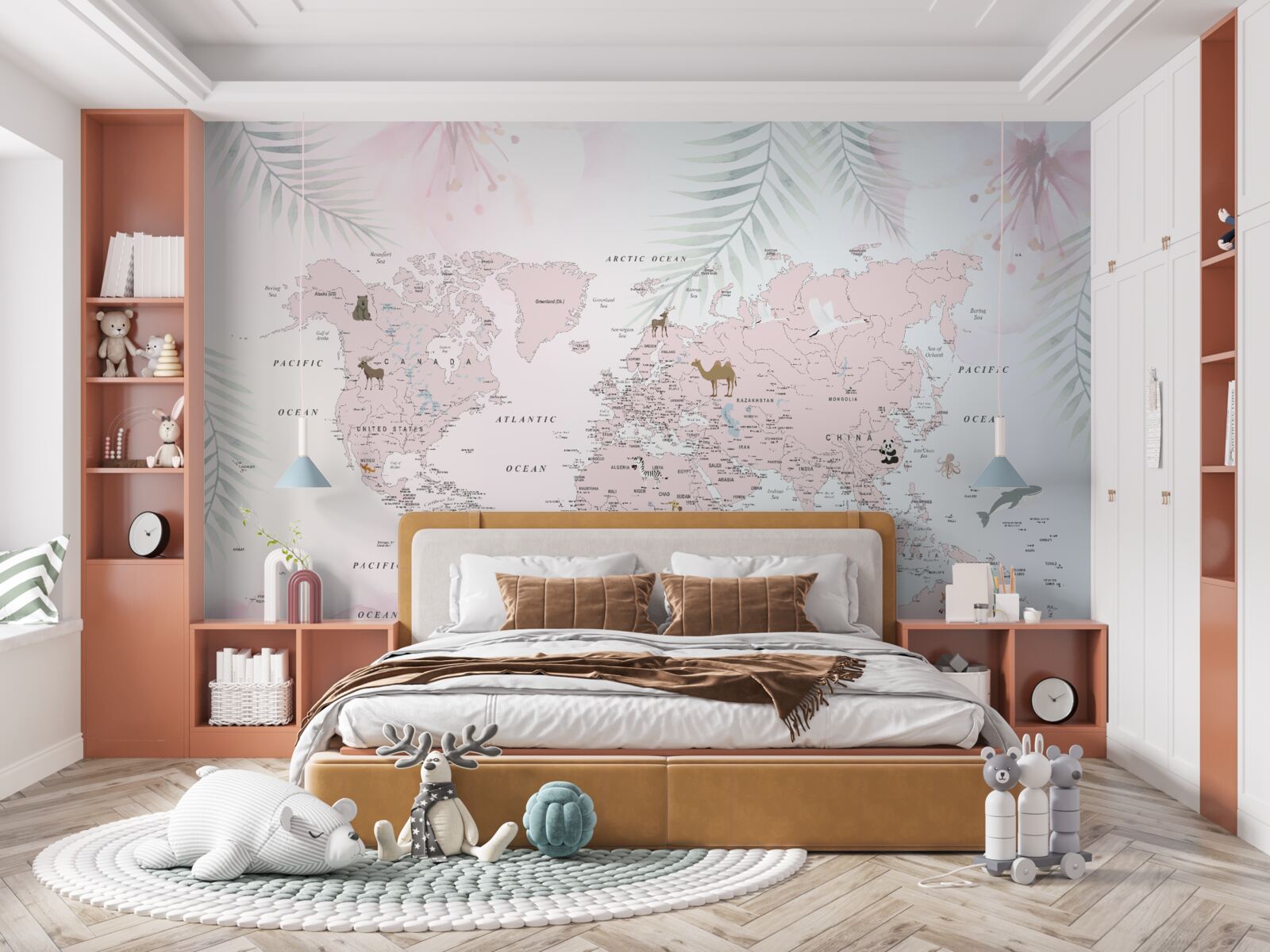 Fototapeta mapa sveta na jemnom svetle Pozadí