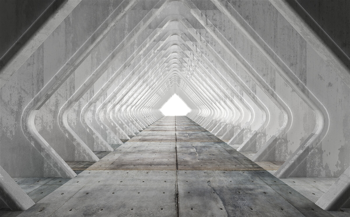 Fototapeta nekonečná šedá chodba