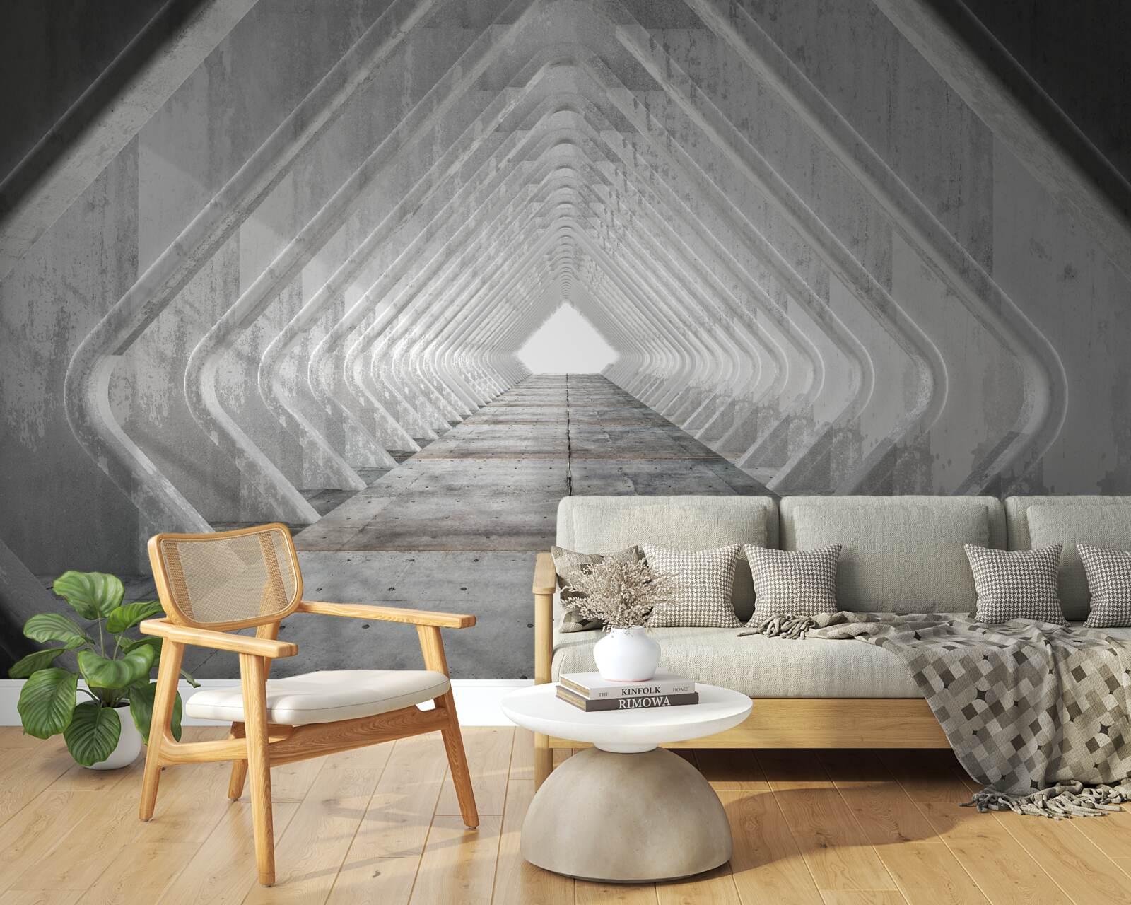 Fototapeta nekonečná šedá chodba