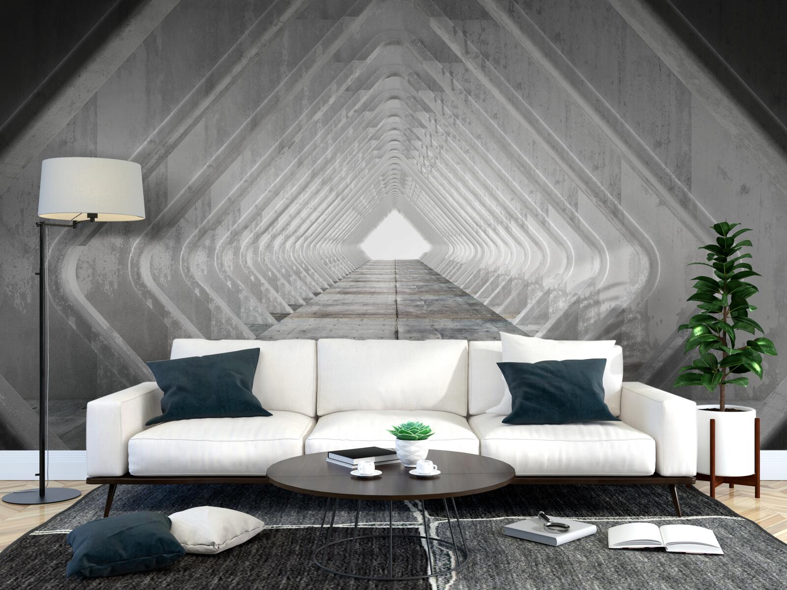 Fototapeta nekonečná šedá chodba