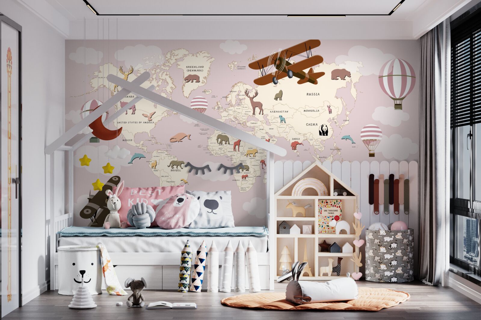 Fototapeta mapa sveta s rôznymi detailmi