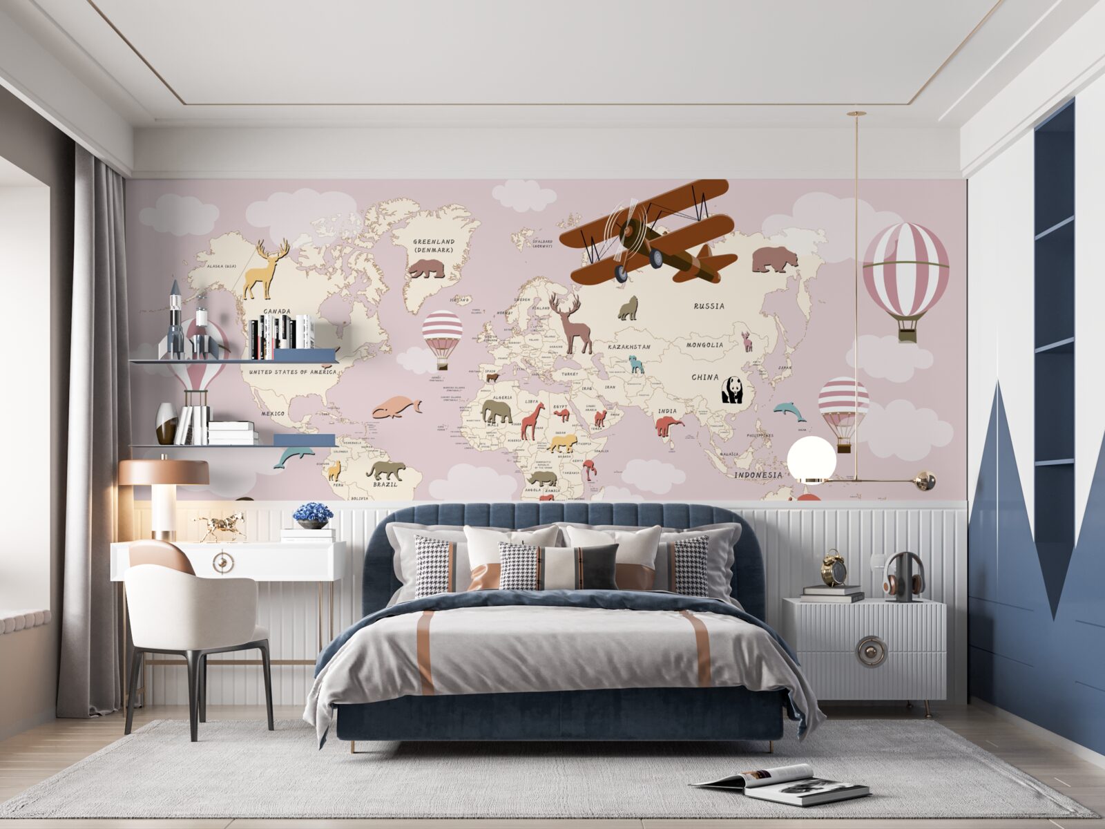 Fototapeta mapa sveta s rôznymi detailmi