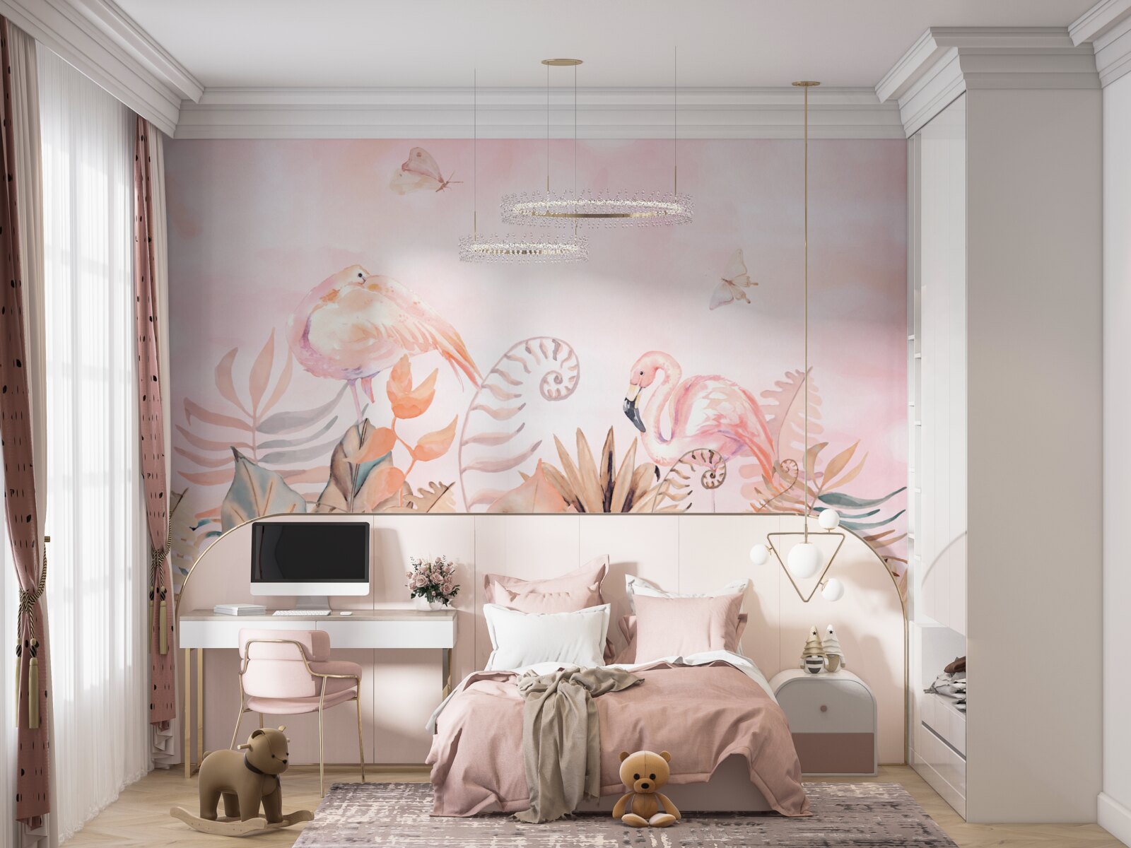 Fototapeta na konároch sú ružové spotseniaky