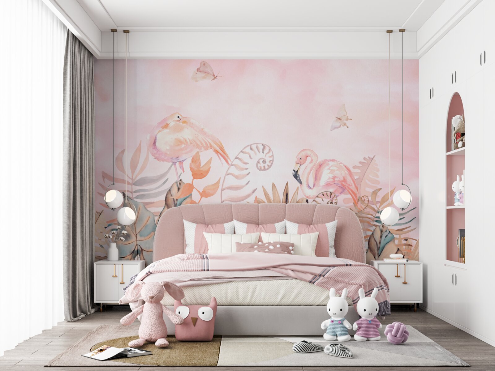 Fototapeta na konároch sú ružové spotseniaky